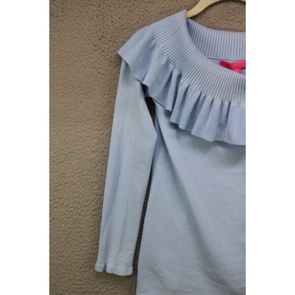 Lilly Pulitzer Siesta Long Sleeve Ruffle Off the Shoulders Sweater-Size Small - Picture 3 of 10